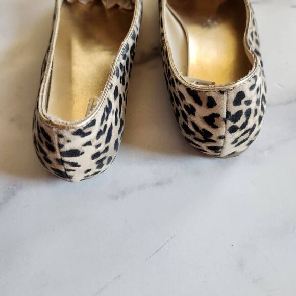 Gymboree size 2 girls cheetah cat ears gold slip on ballet flats - Picture 3 of 6